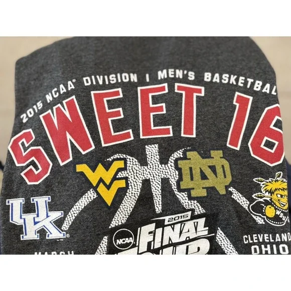 2015 NCAA Sweet 16 Basketball TShirt Kentucky, W Virginia, Notre Dame, Wichita L - Picture 6 of 7